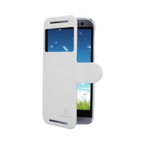 Nilkin Nillkin Fresh Style Ultra Thin S-View Mix Flip Pu Leather Cover Hard Case for the All New HTC One (M8) 2014 - White - Carrying Case - Retail Packaging - White