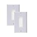 iMBAPrice® (Pack of 2) White Single Brush Wall Plate - Single Gang Wall Plate with Brush Bristles