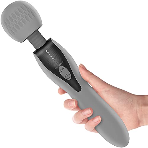 Masseur Electrique Portable, Seekiblizz Masseur Grande sans Fil Vibration à Double Tête avec 5 Modes 5 Vitesses Intense USB Rechargeable pour le Soulagement des Epaules du Cou