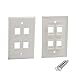 Maxmoral 5-Pack 4-Port Wall Plate Keystone Jack with Screw - White