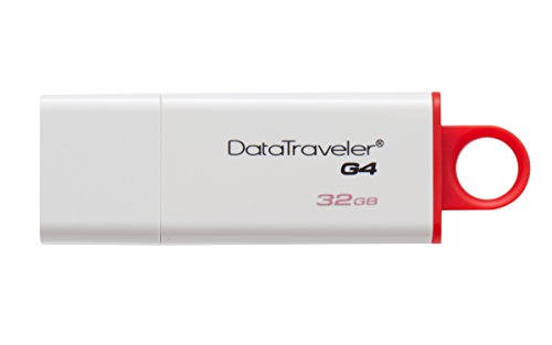 Kingston Digital 32GB Data Traveler 3.0 USB Flash Drive, Red (DTIG4/32GBET), White/Red