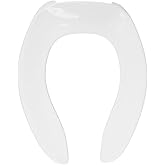 Centoco Elongated Toilet Seat, Open Front No Cover, Heavy Duty Commercial, Zinc Plated Hinges, Plastic, Made in The USA, 500C