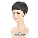 RUISENNA Short Hair Wigs for Black Woman Natural Straight Pixie Cut Wigs 100% Heat Resistant Fiber black Synthetic Wig