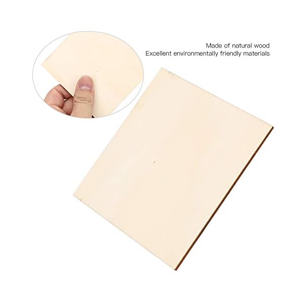 Cikonielf 50 Stück Unbehandelte Holz Quadrate DIY Holzplatte Quadrat Holzplatte natürliche Scheiben aus Holz für Basteln… – Bild 5