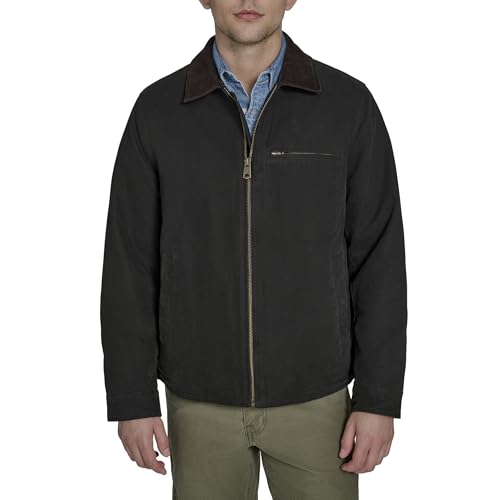 Levi's Men's Cotton Depot Jacket with Corduroy Collar, Black, Large
