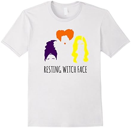 Mens RESTING WITCH FACE HALLOWEEN TEE XL White