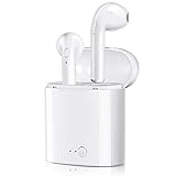 Bluetooth Headphones Wireless Earbuds Mini Earphones in-Ear Stereo Sound Noise Cancelling 2 Built-in Mic Earphones Charging Case Compatible iPhone iPad Most Android