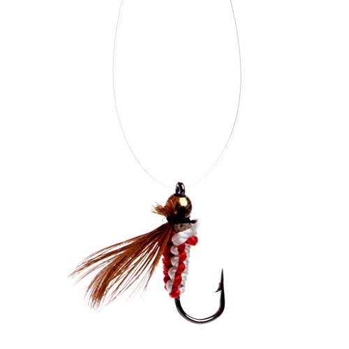 ULKEME 40Pcs Fly Fishing Lure Flies Hooks Feather Baits Fishing Tackle With Box Tool