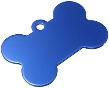 1pcs Pet Cat Dog ID Tag Personalized Bone Shape Pet Name ID Tags Collar (Blue) by DomStore