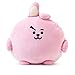 BT21 Cooky Pong Pong Character Plush Figure Decorative Pillow Sofa Cushion, 14.2 x 13.4 Inches, Pink