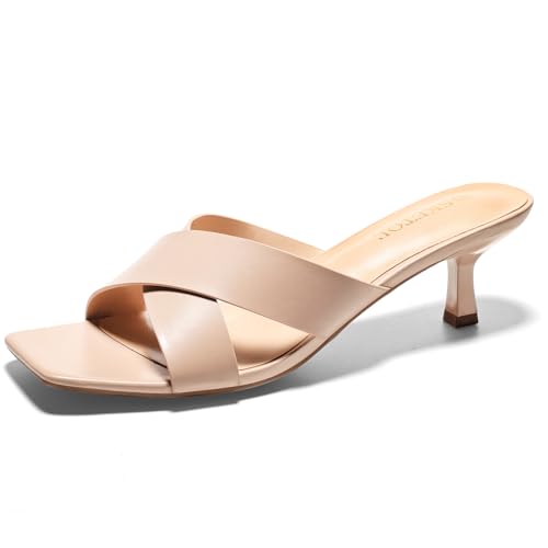 SKETOE Womens Kitten Heels Open Toe Short Heels Sandals for Women Fashion Party Dress Low Heels Sandals at Amazon