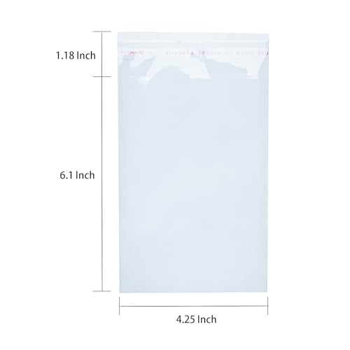 Delatanus 200 PCS 4 x 6 Inch Clear Cellophane Cello Bags Thick 1.6-Mil Fits 4X6 Prints Photos Cards Candy Treats Cookie Clear Plastic Sleeves