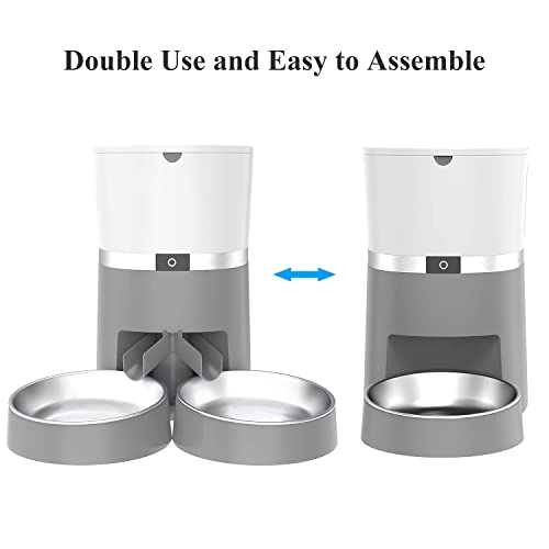 ALUKE Cat Feeder, Automatic Cat Feeder for Double Pets, Pet Feeder Dog