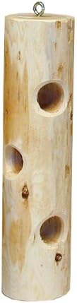 Stovall Products 13F Cedar Suet Post Log Feeder For Suet Plugs, White, Medium