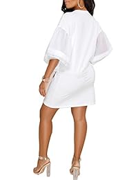 Speedle - Vestido de fiesta para mujer, cuello redondo, manga corta, con volantes, impresión digital de graffiti