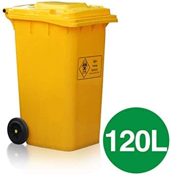 Heavy Duty Plastic Pedal Type, Waste Containers, Hospital Waste Containers, Hotel School Street, Yellow (Color: Yellow, Size: 120L)