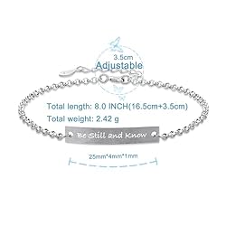 Be Still and Know Bracelet for Women, 925 Sterling