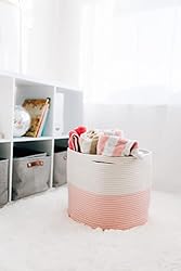 OrganiHaus Pink Basket for Laundry 16x14 | Toy