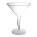 Party Essentials Hard Plastic Two Piece 8-Ounce Martini Glasses, Clear, 10 Count