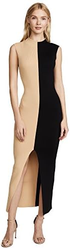 Solace London Women's Intarsia Dress, Bone/Black, 8
