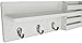 Ballucci Key Holder for Wall Decorative, Mail Organizer Wall Mount Sorter Rack with 3 Key Hooks for Wall, Entryway Shelf Mail Holder Key Rack, Home Decor for Entrance Kitchen, White