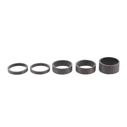 Baosity 5Pcs Bike Bicycle Carbon Fiber Headset Spacers 1-1/8 inch (2pcs 5mm, 2pcs 10mm, 1pc 15mm)