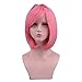 Yilys Short Pink Halloween Costume Wig With 2 Ponytails For Woman and Girls