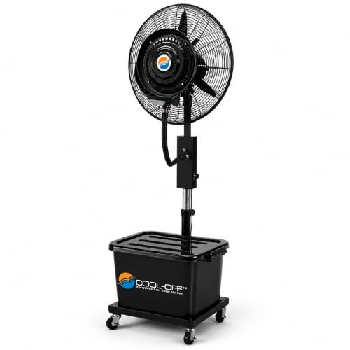 Cool-Off™ 10 Gallon water tank Tropic Breeze Portable Misting Fan with 90 Degree Oscillation (Midnight Black)