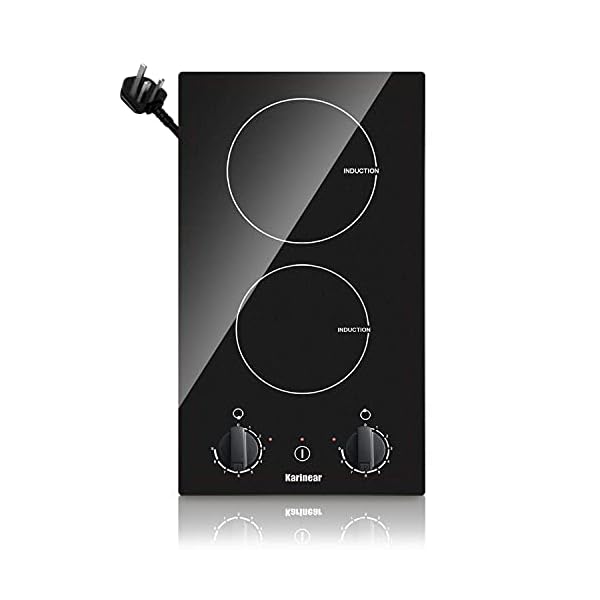 Induction-Hob-30CM-2-Zones-Electric-Cooktop-with-BS-Plug-Auto-Shut-off-Residual-Heat-Indicator-Karinear Karinear Induction Hob, 30CM 2 Zones Electric Hob with Plug, Auto Shut off, Residual Heat Indicator