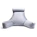 Milliard Extra Large Reading Pillow with Shredded Memory Foam, Wedge Back Rest Pillow for Sitting in Bed with Removable Velour Cover –24x18 inches (Grey)
