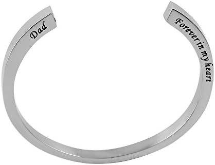 Stainless Steel Cremation Urn Bracelet Keepsake Cremation Jewelry Memorial Ash Holer (dad forever in my heart)