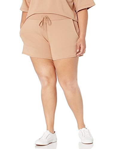 THE DROP WOMEN’S ELAINA PULL-ON FRENCH TERRY SWEATSHORT, PRALINE, S