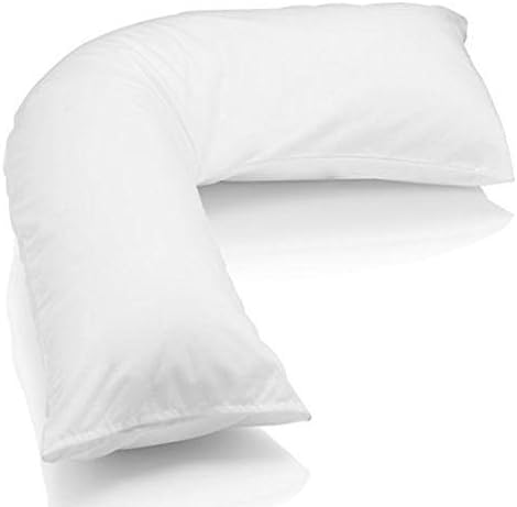 Pricebust] WHITE V SHAPED 100% EGYPTIAN COTTON 200TC THREAD COUNT PILLOWCASE BACK & NECK SUPPORT, MATERNITY, ORTHOPEDIC, V COVER ONLY