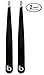 Professional Grade Stainless Steel Slant Tip Tweezers by Better Beauty Products (2 Pack)