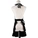 Surblue Kitchen Aprons for Women with 2 Pockets Vintage Ruffle Floral Apron, Adjustable Extra-Long Tie,Organic Cotton Printing, Black
