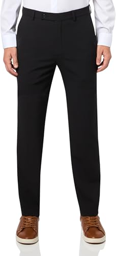 Calvin Klein Men's Slim Fit Stretch Dress Suit Pants for Men | 34W x 32L-BLACK