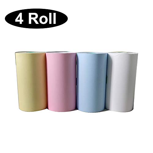 4 Rolls Assorted Colors 2 1/4"X 32 ' (57x30MM) BPA Free Thermal Cash Register Rolls POS Receipt Paper Roll (White,Blue,Yellow,Pink) Waterproof Oilproof Scratchproof
