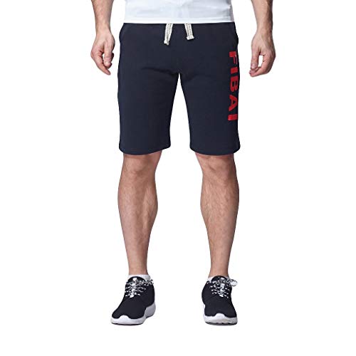 Botrong Men Beach Shorts Summer Sport Breathable Plus Size Letter Printed Casual Shorts Pants with Drawstring Dark Blue
