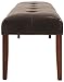 Signature Desig by Ashley Lacey Tufted Upholstered Dining Room Bench, Medium Brown