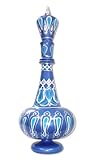 LJ966 Hand-Painted MouthBlown Glass Arabesque Blue