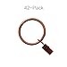 Alytimes 42-Pack Copper Metal Curtain Rings with Clips (1.5
