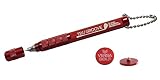 RED TruGroove Golf Club Groove Sharpener - Improved Backspin and Ball Control - Wedges and Irons - with 2 Free Color Matched Ball Markers - Made in USA