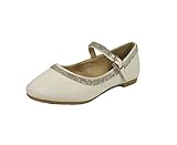 Adorababy Kids Little Girls Glitter Dress Ballet Ankle Strap Bow Flat Shoes