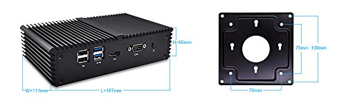 Qotom-Q330G4 Computer Barebone Intel Core i3-4005U Mini PC 4 LAN Fanless Desktop Pfsense as a Router Firewall Industrial Mini PC (NO RAM + NO SSD + NO WiFi + NO OS) - Thumbnail 2