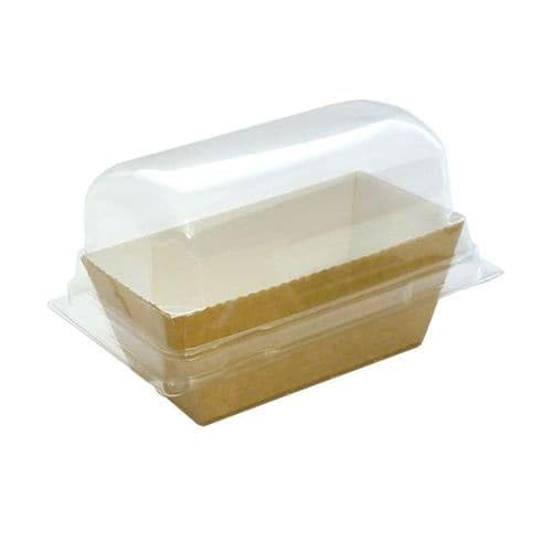 Bakery Direct Ltd Hinged Mini Loaf Pod/Clam/Lids/containers ONLY Takeaway Cake Clear (Loaf mould for illustration purpose only) (25)