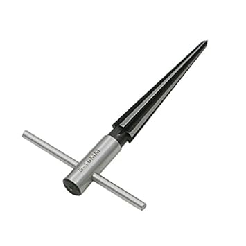 Generic 5-16mm Bridge Pin Hole Hand Held Reamer Steel T Handle Tapered 6 Fluted Chamfer Reaming Woodworker Cutting Core Drill Bit Tool