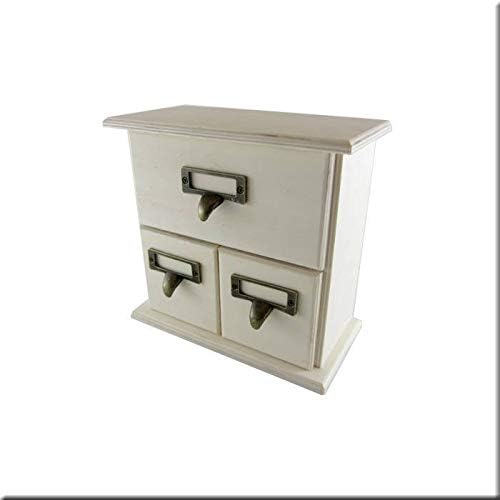 Caja de Madera, 3 cajones, 19 x 18 cm: Amazon.es: Hogar