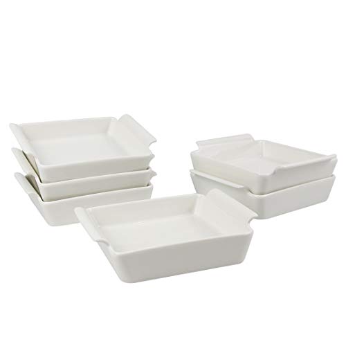 Bakeware Set, Rollin 6 Piece Porcelain Baking Dish, Rectangular Baking Pans Set, Lasagna Pan, Casserole Dish for Cooking, Cake Dinner, Kitchen, Banquet and Daily Use