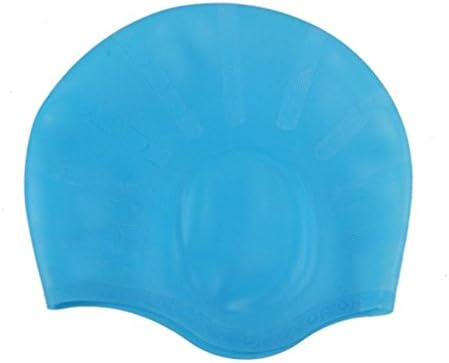 HLSilicone Swim Cap Male And Female With Long Hair Waterproof Ear Protection Large Adult Swimming Cap Hot Springs , Days Blue,days blue