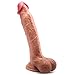 10Inch Realistic Dildo Dual-Layered Silicone Cock with Full Shaped Balls and Strong Suction Cup Didlo for Life-Like Experience Hands-Free Anal and Pussy Play Masturbation Luvkis Dido Sex Toy for Women
